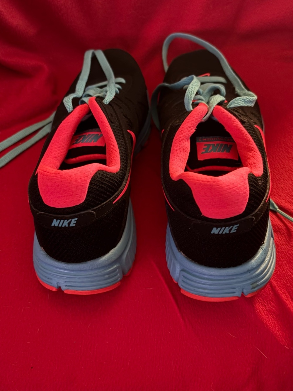 Nike Women's Black, Coral & Light Blue Running Sneakers